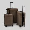 Calpak Brown Caribou Ribbed Suitcases