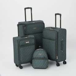 DKNY Green Monogram Logo Suitcases