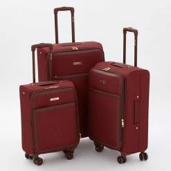 DKNY Dark Red Monogram Logo Suitcase