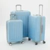 Jessica Simpson Blue Ribbed Influencer Suitcases