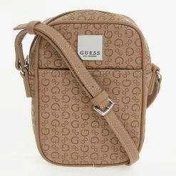 Guess Taupe Embossed Cross Body Bag