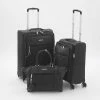 BCBG Max Azria Black Grained Softshell Suitcases
