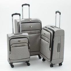 Steve Madden Grey Tile Patterned Softshell Suitcase