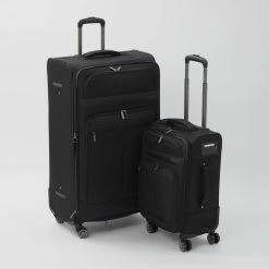 Perry Ellis Black Munich Softshell Suitcases