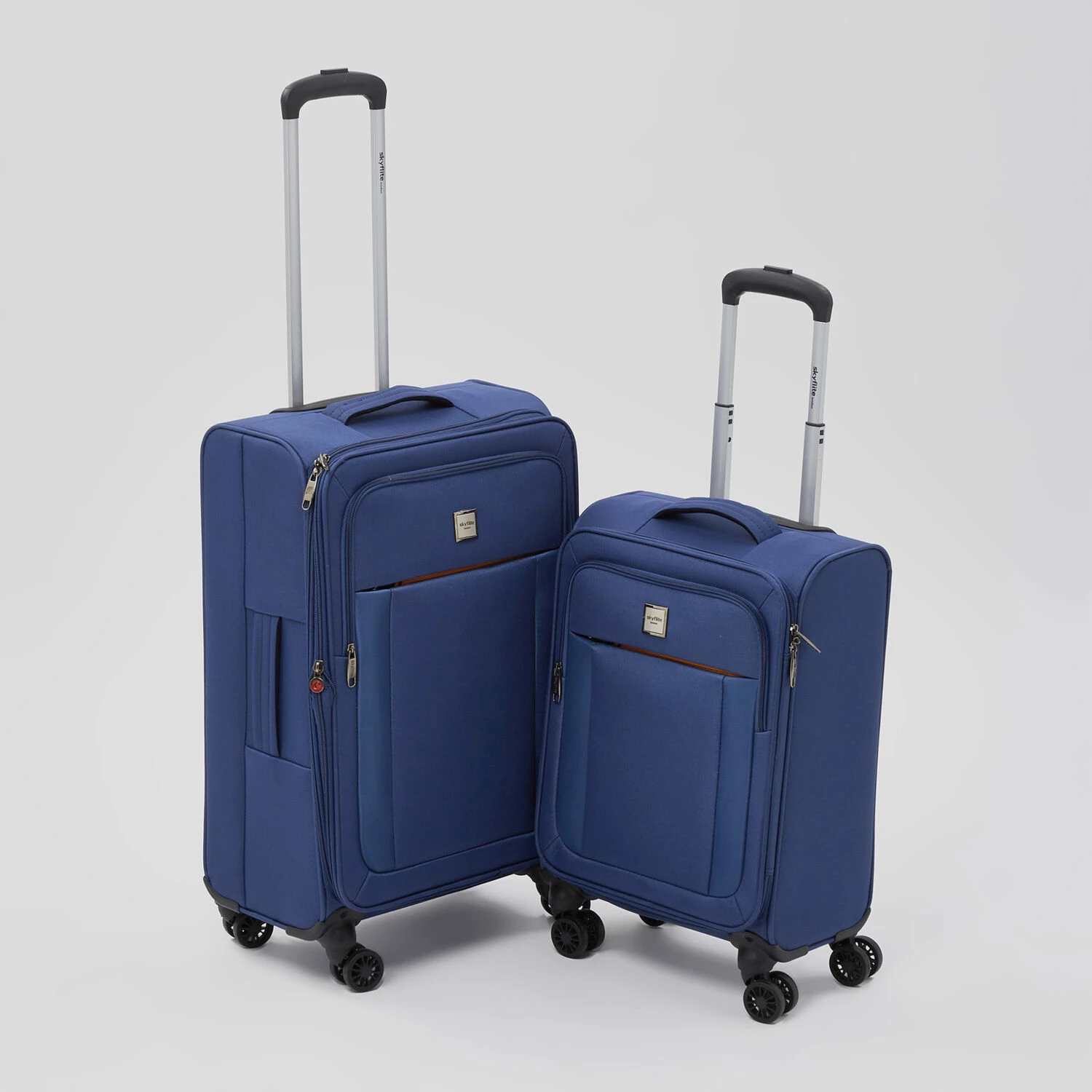 Skyflite Navy Boulevard Softshell Suitcase 1 Skyflite Navy Boulevard Softshell Suitcase