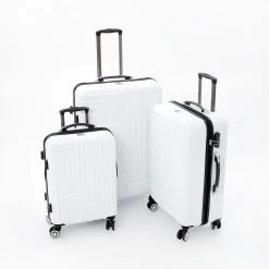 Beverly Hills Polo Club White Circuit Hardshell Suitcases