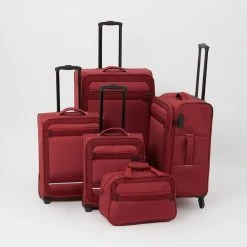Qubed Red Torus Suitcases