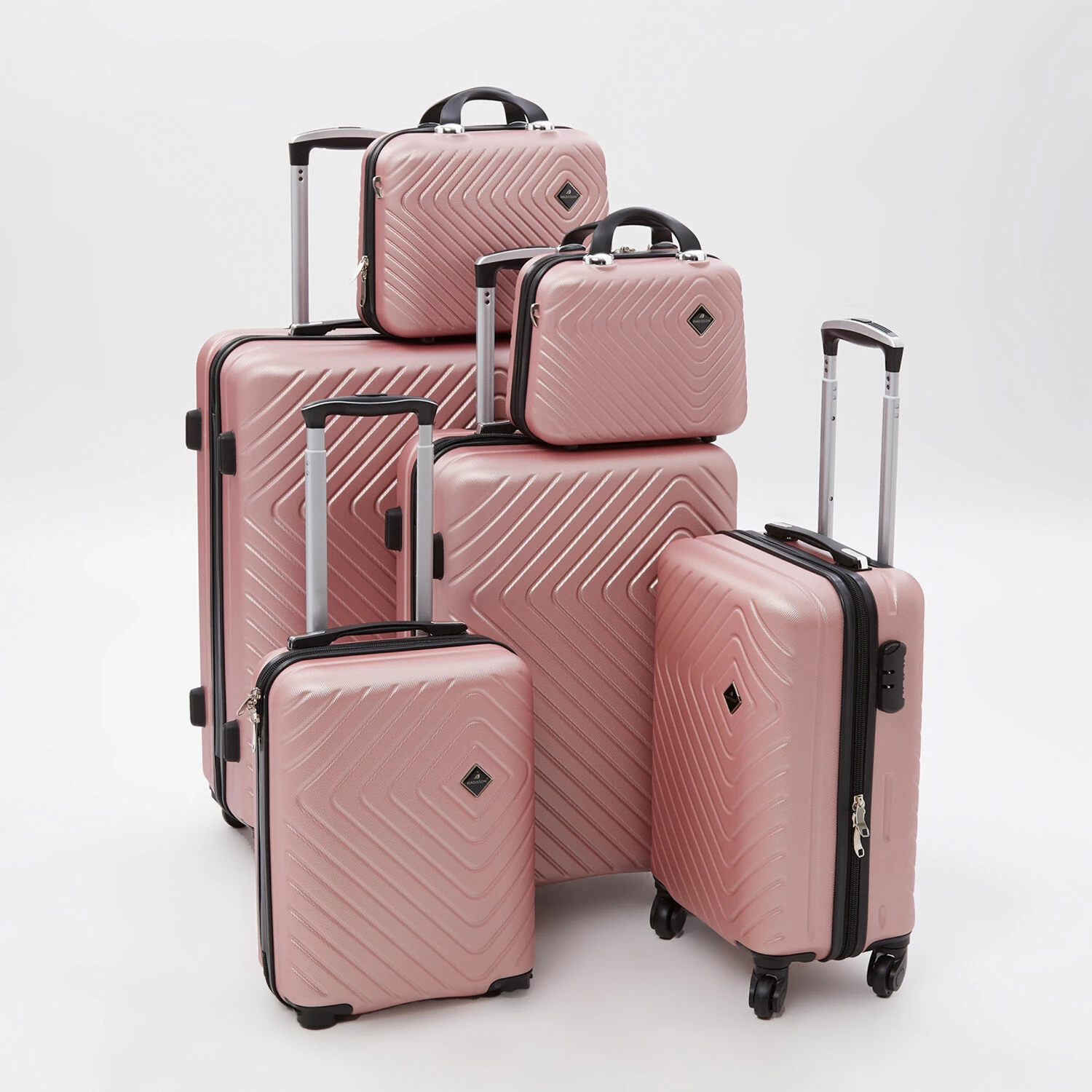 Madisson Rose Gold Classic Hardshell Suitcases 1 Madisson Rose Gold Classic Hardshell Suitcases
