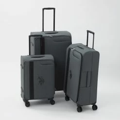 US Polo Assn Grey Champion Softshell Suitcases