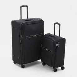 Carlton Black Turbolight Softshell Suitcases