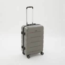 Rock Medium Silver Tone Avalon Hardshell Suitcase