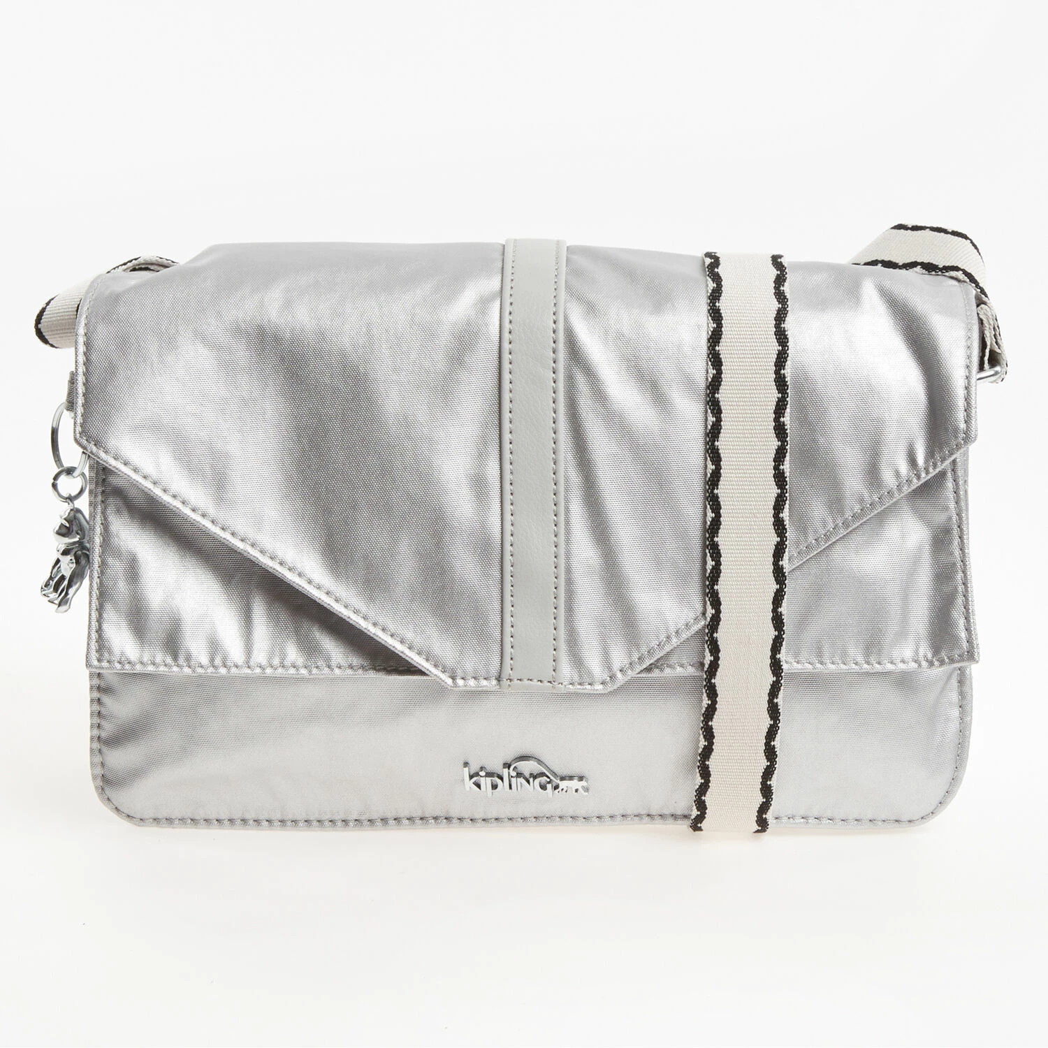 Kipling Silver Metallic Yamila Crossbody Bag 1 Kipling Silver Metallic Yamila Crossbody Bag