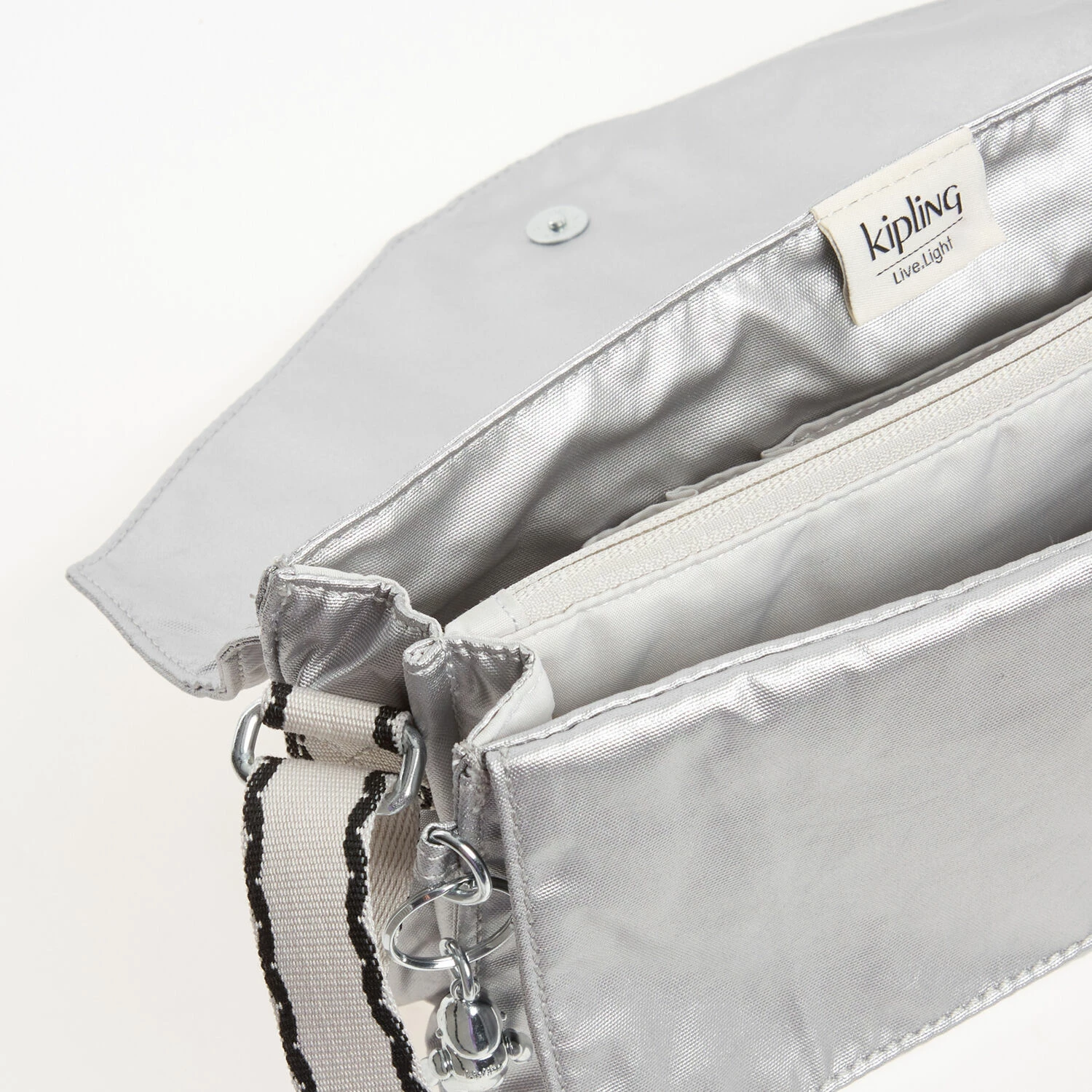 Kipling Silver Metallic Yamila Crossbody Bag 3 Kipling Silver Metallic Yamila Crossbody Bag - Image 3