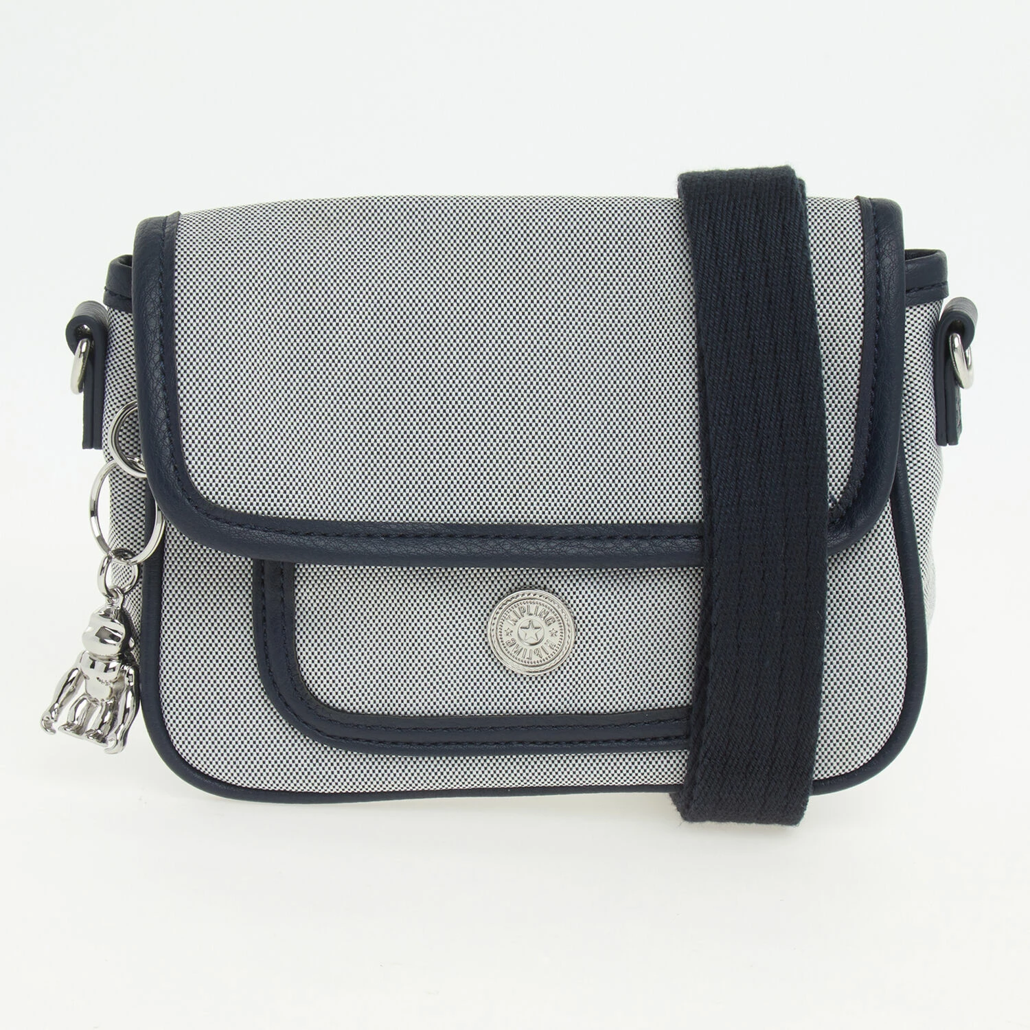 Kipling Grey Small Melange Cross Body Bag 1 Kipling Grey Small Melange Cross Body Bag