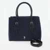 US Polo Assn Navy Blue Forest L D Handle Nylon PU Grab Bag