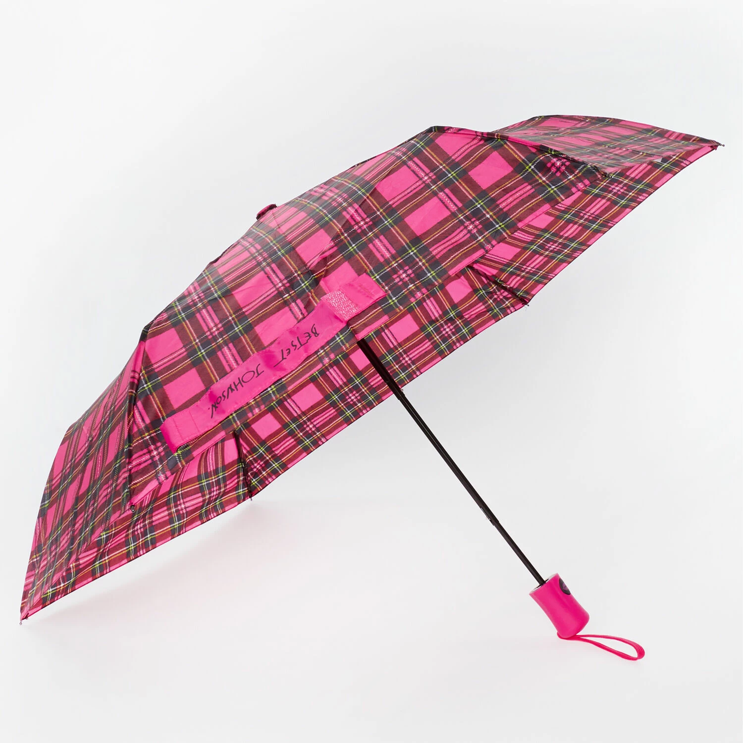 Betsey Johnson Pink Plaid Umbrella 1 Betsey Johnson Pink Plaid Umbrella