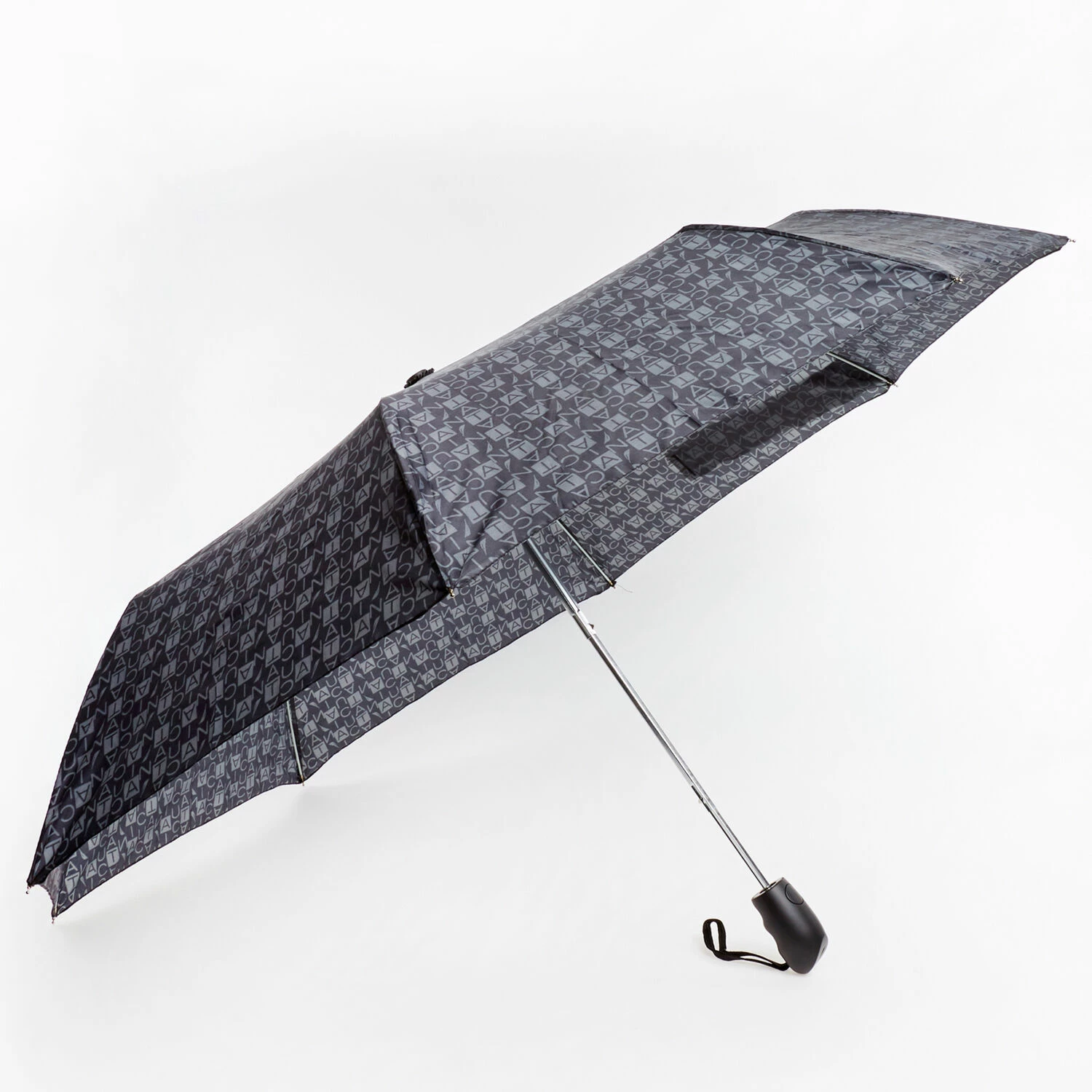 Nautica Black Logo Pattern Umbrella 1 Nautica Black Logo Pattern Umbrella
