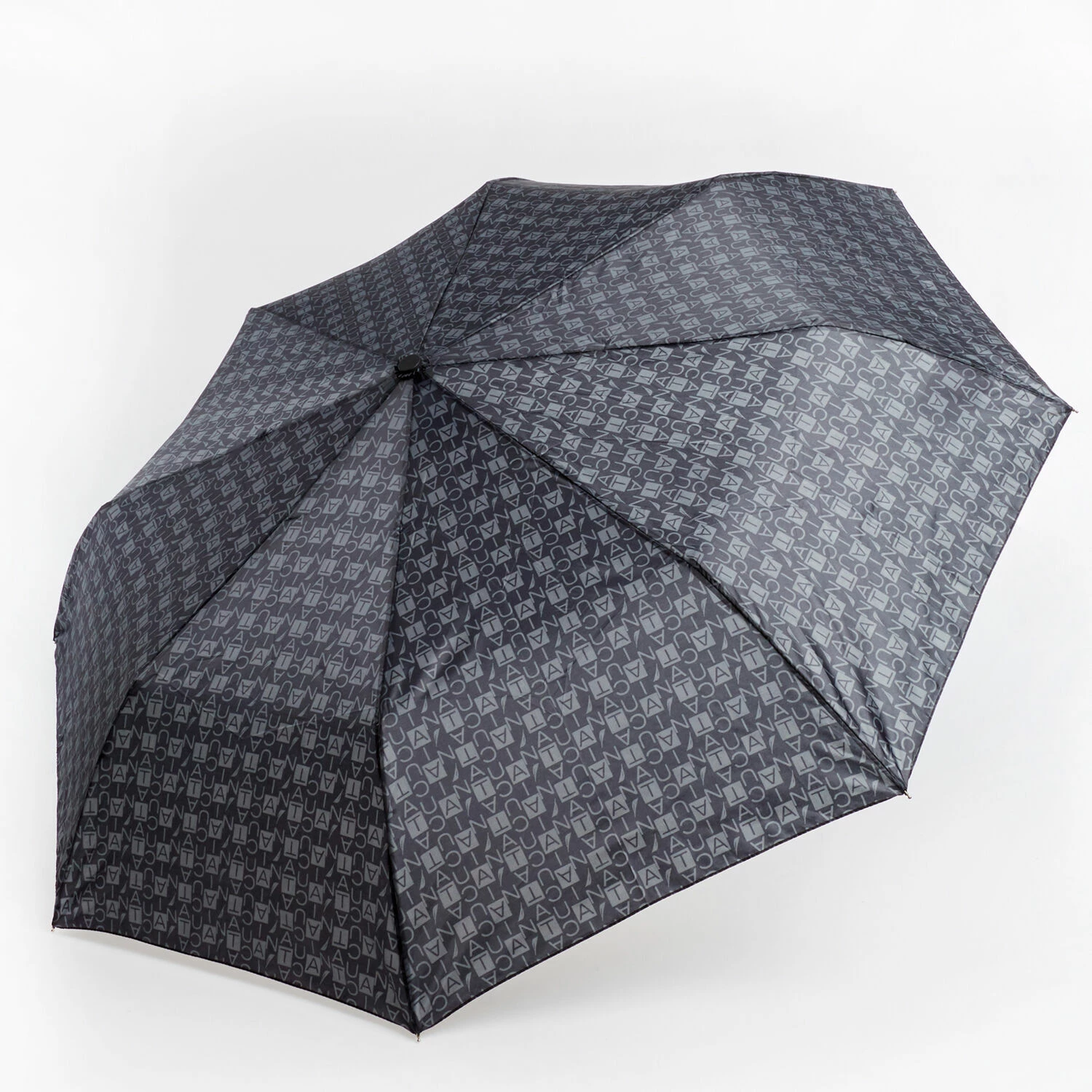 Nautica Black Logo Pattern Umbrella 2 Nautica Black Logo Pattern Umbrella - Image 2