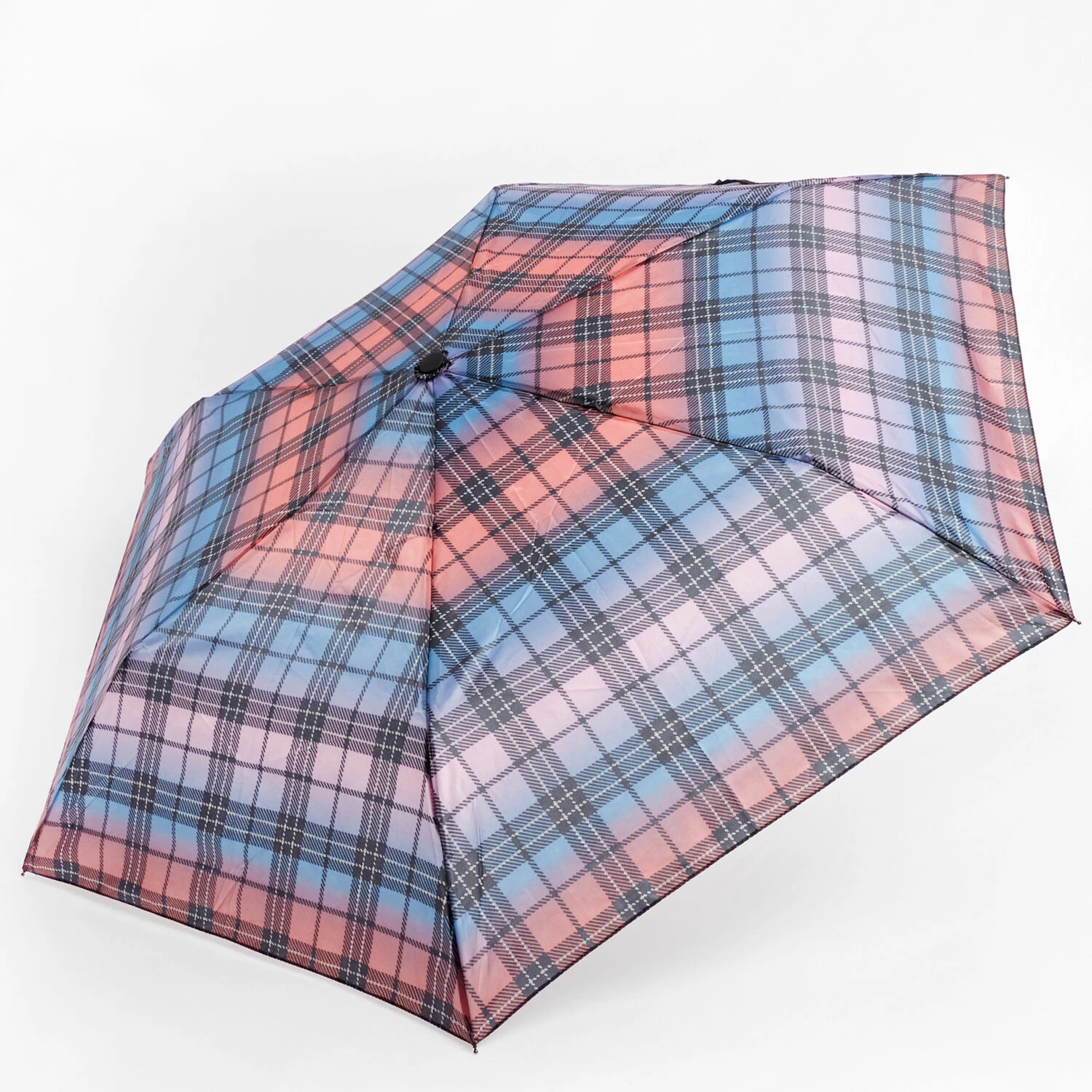 Steve Madden Pink & Purple Tartan Umbrella 2 Steve Madden Pink & Purple Tartan Umbrella - Image 2