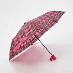 Betsey Johnson Pink Checked Umbrella