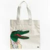 Lacoste White Pap Croc Tote Bag